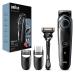 Braun Beard Trimmer Series 3 & Hair Clippers with Gillette Fusion5 ProGlide Razor 39 Length Settings UK 2 Pin Plug BT3240 Black/Blue