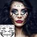Scary Halloween Face Temporary Tattoos - 4 Sheets for Women, Men, Kids, and Adults | 3D Witch, Zombie Makeup Kit | Dia de los Muertos Face Tattoos with Spider Web, Bat, and Scar Designs - Buy Online on GoSupps.com