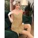 Kayamiya Women's Fringe Flapper Dress - 1920s Great Gatsby Costume in Gold - Buy Online on GoSupps.com