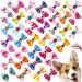 60Pcs Puppy Dogs Hair Barrettes Bows with Metal Clips,Rhinestone Tiny Christmas Bowknot Hair Bows Hair Topknot Hair Clips for Cat Puppy Party Birthday ,Handmade Hair Accessories Pet Grooming