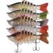 Fishing Lures for Bass Trout, 5pcs Segmented Multi Jointed Swimbaits Slow Sinking Swimming Lures Bionic Hard Bait for Freshwater Saltwater Type A - 3.94",0.5oz
