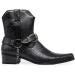 Alberto Fellini Men's Crocodile Prints Cowboy Boots with Side Zipper & Belt Buckle - Black 10.5 - Buy Online on GoSupps.com