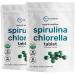 2 Pack Organic Spirulina and Chlorella Supplement, 3000mg Per Serving, 1350 Mini Tablets Each, Rich in Chlorophyll and Antioxidant, No GMOs, Vegan Friendly, Product of Taiwan