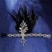 FRCOLOR 1920s Headband Crystal Feather Flapper Headpiece Roaring 20s Halloween Accessories for Women Black One Size - Buy Online on GoSupps.com