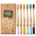 Greenzla Kids Bamboo Toothbrushes (6 Pack) | BPA Free Soft Bristles Toothbrushes | Eco-Friendly, Natural Bamboo Toothbrush Set | Biodegradable & Compostable Charcoal Wooden Toothbrushes