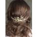 Kercisbeauty Wedding Hair Comb for Brides Pearl Hair Accessories for Women Bun Hair Piece Leaf Hair Comb (Silver)