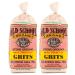 Old School Brand Stone Ground White Corn Grits Non-GMO 30 Ounce Bags (Pack of 2)