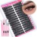 Fluffy Lash Clusters Kit Wispy Lash Extension Kit 80D Eyelash Clusters Kit D Curl Thick Volume DIY Eyelash Extension Kit 9-16MM Faux Mink Cluster Lashes Kit by Newcally Lashes-Fluffy 80D