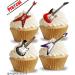 Essential Electrical Guitar Cupcake Decorations - Pre-Cut Rice/Waffle Paper for Parties Birthdays & Weddings | Metal/Rock Music Theme - Buy Online on GoSupps.com