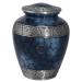 Hind Handicrafts Silver Engraved Adult Cremation Urn for Human Ashes - Handcrafted Funeral Memorial Ashes Urn - Large Burial Urn - Bag Included (7.5" x 7.5" x 9.5"- 200lbs or 91kg Cloud Blue) 7.5" x 7.5" x 9.5"- 200lbs or 91kg Blue silver