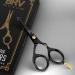 BRV MEN German Steel Titanium Plated Rounded-Tip Scissors - Professional Facial Hair Grooming Trimmer for Beard, Mustache, Nose, and Ear Hair - Black - Buy Online on GoSupps.com