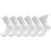 Bamboo Diabetic Socks 6 Pairs Soft Loose Fitting Non Binding Mens Womens Unisex Bulk Pack Large White