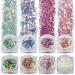 Savita 8 colors shimmering glittering flakes 3D holographic mermaid nail seails festival cosmetic body glitter for art craft festival cosmetic body decoration