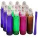 12Pcs 10ml Glass Roller Bottles with Stainless Steel Roller Ball - Refillable Essential Oil Roll on Bottles with Lid Opener Pry Tool Great for Aromatherapy Perfumes and Lip Balms by JamHooDirect