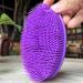 Premium Soft Silicone Sensory Brush for Kids with Autism - 2-in-1 Body Scrubber for Sensory Room & Occupational Therapy - Oval Purple - Buy Online on GoSupps.com