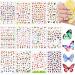 Blulu 24 Sheets Butterfly Nail Art Stickers Colorful Butterfly Flower Nail Stickers Mixed Design Self-Adhesive Nail Decals Butterfly Manicure Sticker for Women Girl Nail Decorations 12 Styles Classic