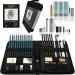 EVAZAR London Sketching and Drawing Art Supplies Includes Graphite & Charcoal Pencils & Sticks Plus Accessories Beautifully Presented in Portable Case with Integrated Stands 44 Piece Set 44 piece - teal