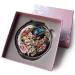 Mother of Pearl Dual Folding Makeup Compact Mirror - Apricot Flower Butterfly Mirror - Buy Online on GoSupps.com