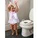 Nuby Easy Grip Safety Toilet Seat Trainer with Integrated Splash Guard for Toddlers & Kids, White 2nd Stage White