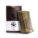 Sandalwood Beard Comb for Men - Handmade Beard & Mustache Comb - Premium Wooden Comb - Men's Comb with Fine & Wide Tooth - Small Pocket Size Wood Comb in PU Leather Case by Hunter Jack