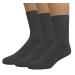 EMEM Apparel Women's Diabetic Crew Cotton Socks | Non-Binding Loose Top | Seamless Toe | 3-Pair | Plus Size Available 9-11 Dark Heather Grey