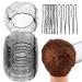 Abeillo Hair Nets for Buns Ballet Hair Net 20 Pcs 50 Cm Invisible Hair Nets and 40 Pcs U Shaped Hair Pins Set for Women Girls Ballet Dancer Nurse(Black)