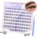 Self Adhesive Eyelashes Clusters Natural Lash Extensions No Glue Needed Lash Clusters Self Adhesive Lashes Wispy Cluster Lashes C Curl Individual Lashes 9-12MM Cluster Eyelash Extensions Lash Kit Self Adhesive - Natural