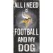 Fan Creations NFL Football and Dog Wooden Sign Minnesota Vikings