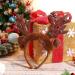 Lurrose Christmas Reindeer Headband - Glitter Antlers Hair Accessories for Holiday Costumes | 3-Piece Set - Buy Online on GoSupps.com