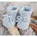 Royal Icon Baby Booties 0-3 Months | Knitted Bow Baby Boots for Newborn Boys and Girls | Warm & Safe Baby Slippers | White Blue Ri359 - Buy Online on GoSupps.com