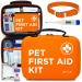 ARCA PET Cat & Dog First Aid Kit Home Office Travel Car Emergency Kit Pet Travel Kit - Pet First Aid Kit with Thermometer, Tick Remover Kit & Many More Neon Orange