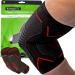 aZengear Elbow Compression Sleeve (Pair) for Men Women | Instant Joint Pain Relief Support Brace Splint Wraps for Tendonitis Arthritis Golf Tennis Weightlifting (Black w/Red M) Black w/Red (Pair) M