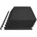 Prosource Fit Extra Thick Puzzle Exercise Mat 3/4" or 1, EVA Foam Interlocking Tiles for Protective, Cushioned Workout Flooring for Home and Gym Equipment Black 1" Thick 24 Square Feet