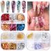 Ebanku 3pcs foils nail art chip glitter gold -art nail foil sticker double -sided color gold foil for diy nail art decorations