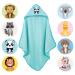 Laynenburg Premium hooded towel baby - bath towel made of 100% cotton - Oeko Tex - towel with hood for newborns & children - bath towel baby towel girl boys (panda 80 x 80cm) turquoise panda