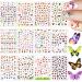 12 Sheets Butterfly Nail Art Stickers Self-Adhesive Butterfly Flower Pattern Nail Decals Colorful Mixed Design Manicure Nail Decals with 12 Styles for Women Girl Nail Decorations