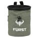 FURST Denim Chalk Bag with Zippered Pocket and Brush Loop for Rock Climbing, Bouldering, Gym, Crossfit, Lifting Light Green
