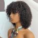 FULEISI 100% Human Hair Short Kinky Curly Wig with Bangs for Black Women - Machine Made Glueless Pixie Cut Afro Curly Brazilian Virgin Hair - Natural Black Color 12 - Buy Online on GoSupps.com