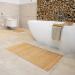 Buy DE-COmmerce Bamboo Bath Mat Set of 3 - Non-Slip Wooden Rug for Bathroom in Nature Color - Buy Online on GoSupps.com