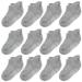 CozyWay Baby Non-Slip Baby Socks Toddler Socks With Grippers Ankle Style 6-12 Months Grey 12 Pairs