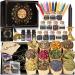 Witchcraft Supplies Witch Stuff Spell Kit, 60 PCS Wiccan Supplies and Tools, Include Dried Herb Crystal Candle Amethyst Altar Cloth Black Salt,Witch Gift Wiccan Starter Kit Altar Supplies Pagan Decor