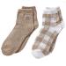 Earth Therapeutics Aloe Vera Socks - Infused with Aloe & Vitamin E for Dry Feet Cracked Heels - Tan Plaid (2 Pairs) - Best for Soft Skin & Moisturizing Care - Buy Online on GoSupps.com