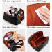 Large Capacity PU Leather Travel Cosmetic Bag - Waterproof Makeup Organizer with Dividers and Handle - Black - Buy Online on GoSupps.com
