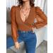 Fayenne Womens Tops Deep V Neck Cross Wrap Sexy Tops Polka Dot Mesh Long Sleeve T Shirt Casual Blouses XL Caramel - Buy Online on GoSupps.com