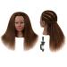 TIANYOUHAIR 22 Inch 100% Real Human Hair Mannequin Head Manikin Cosmetology Doll Heads with Stand for Braiding Styling Display Practice Training Coloring Bleaching Dyeing Curling Cutting Updos Brown