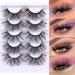 Yawamica Glitter Colored Mink False Eyelashes - 4 Styles, 5 Pairs for Christmas Costumes - Buy Online on GoSupps.com