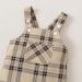 Puseky Baby Boy Long Sleeve Romper with Plaid Suspenders Overall Pants | 6-12 Months | White - Buy Online on GoSupps.com