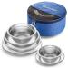 Wealers Stainless Steel Plates and Bowls Camping Set Small and Large Dinnerware for Kids, Adults, Family | Camping, Hiking, Beach, Outdoor Use | Incl. Travel Bag (12 Piece Set)