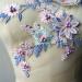 IXUEYU Lace Fabric 3D Flowers Appliques with Beads & Rhinestones - DIY Wedding Decor Dress Patch (Blue + Purple) - Buy Online on GoSupps.com