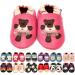 MiniFeet Premium Soft Leather Baby Shoes - BUY 4 PAIRS & GET 1 OF THEM FOR FREE ! - Toddler Shoes - 0-6 Months to 4-5 Years 0-6 Months Ballerina Teddy